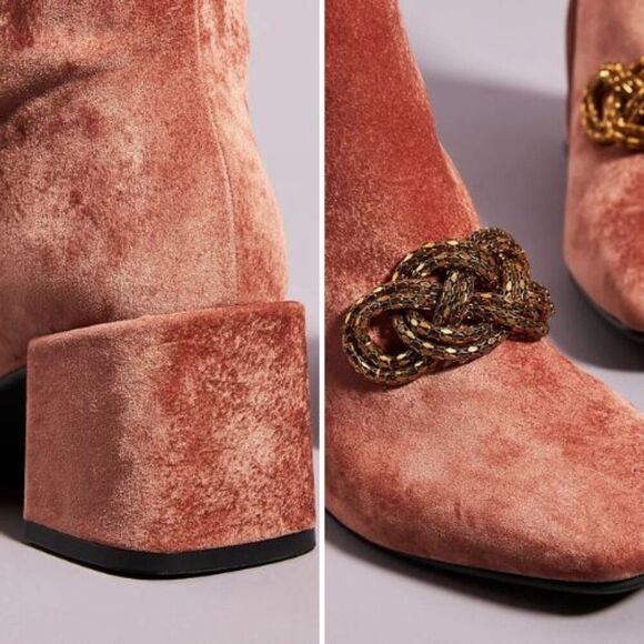 NIB Anthropologie Stevie Velvet Ankle Boots | 39 / 8.5 - Picture 3 of 6